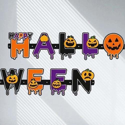 Halloween Yazılı Cadılar Bayramı Harf Banner 120cm Duvar Dekor Süsü  