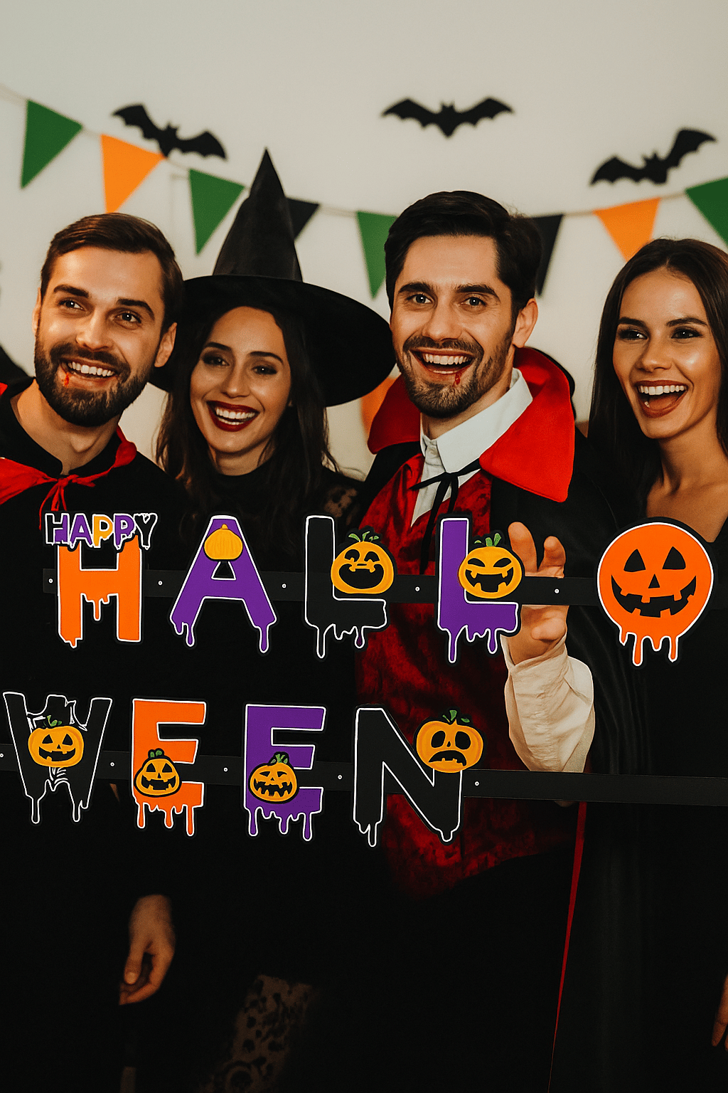 Halloween Yazılı Cadılar Bayramı Harf Banner 120cm Duvar Dekor Süsü  