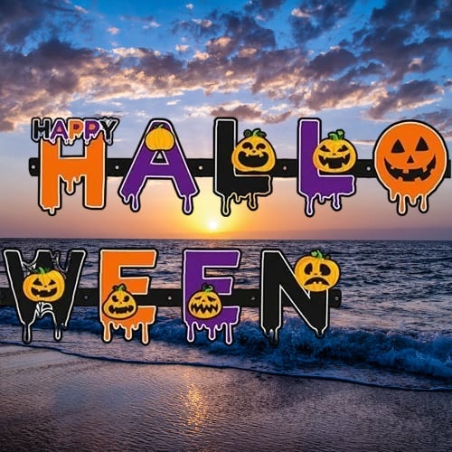 Halloween Yazılı Cadılar Bayramı Harf Banner 120cm Duvar Dekor Süsü  