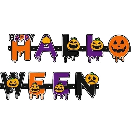 Halloween Yazılı Cadılar Bayramı Harf Banner 120cm Duvar Dekor Süsü  