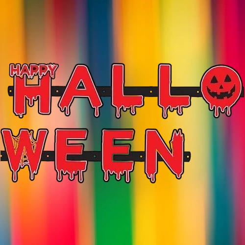 Halloween Yazılı Cadılar Bayramı Kanlı Harf Banner Kırmızı 1,2 m Dekor Süs