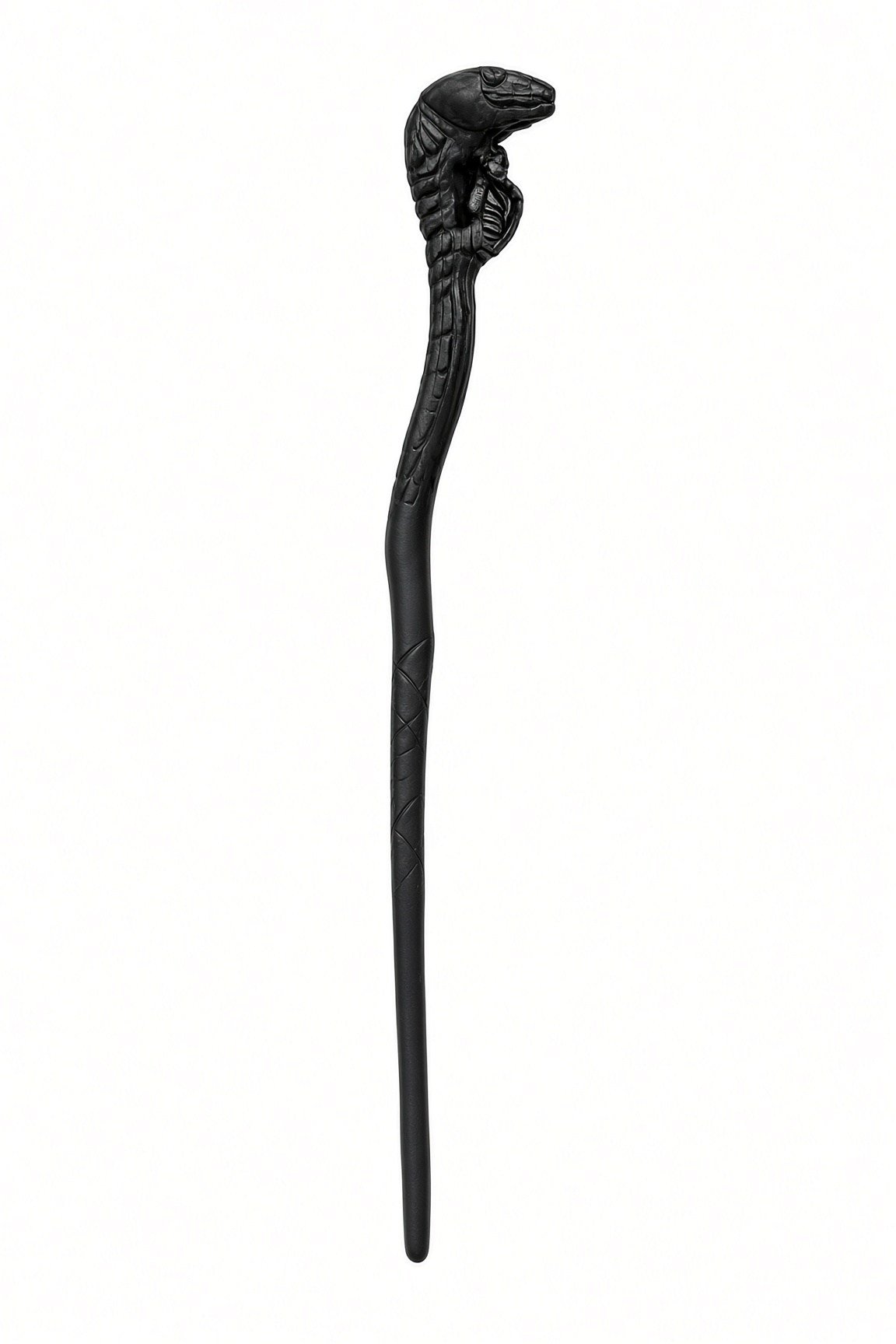 Halloween  Yılan Başlı Cadı Asası 44 Cm Mat Siyah