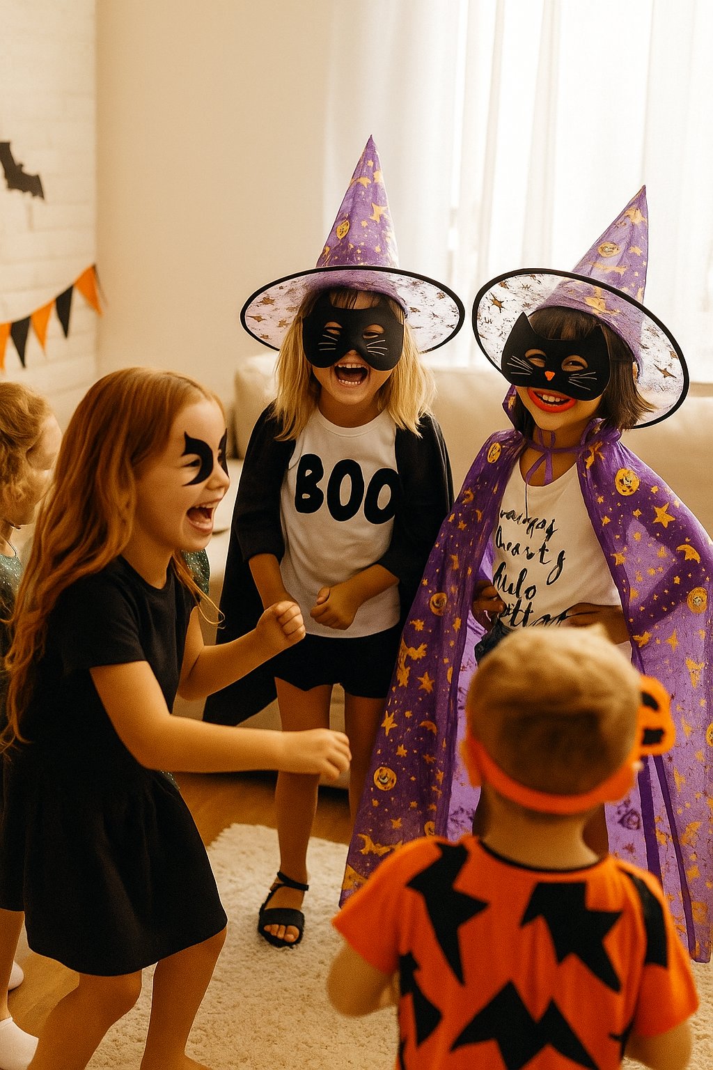 Hallowen Cadılara Bayramı Cadı Pelerinli Şapkalı Takım 80 cm Mor Üstü Gold Yıldızlı
