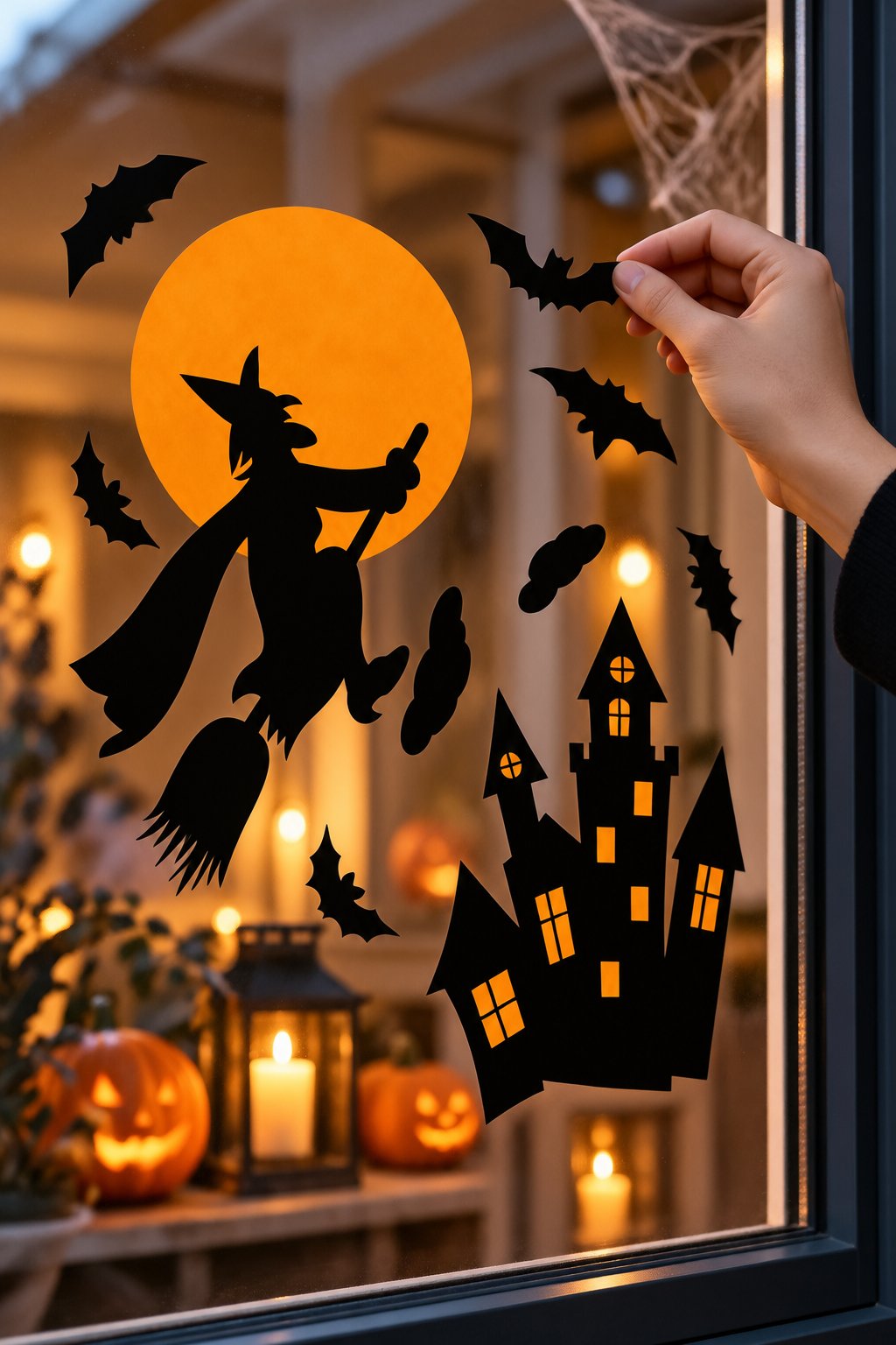 Hallowen Cam Stickers Cadılar Bayramı Cam Sticker Seti Yarasa
