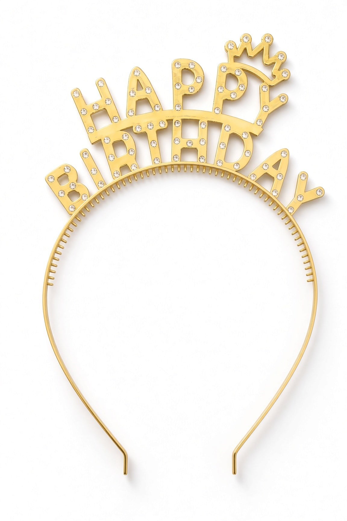 Happy Birthday Plastik Taç Gold Renk Taçlı Tasarım Doğum Günü Parti Kostüm Eğlence Aksesuarı