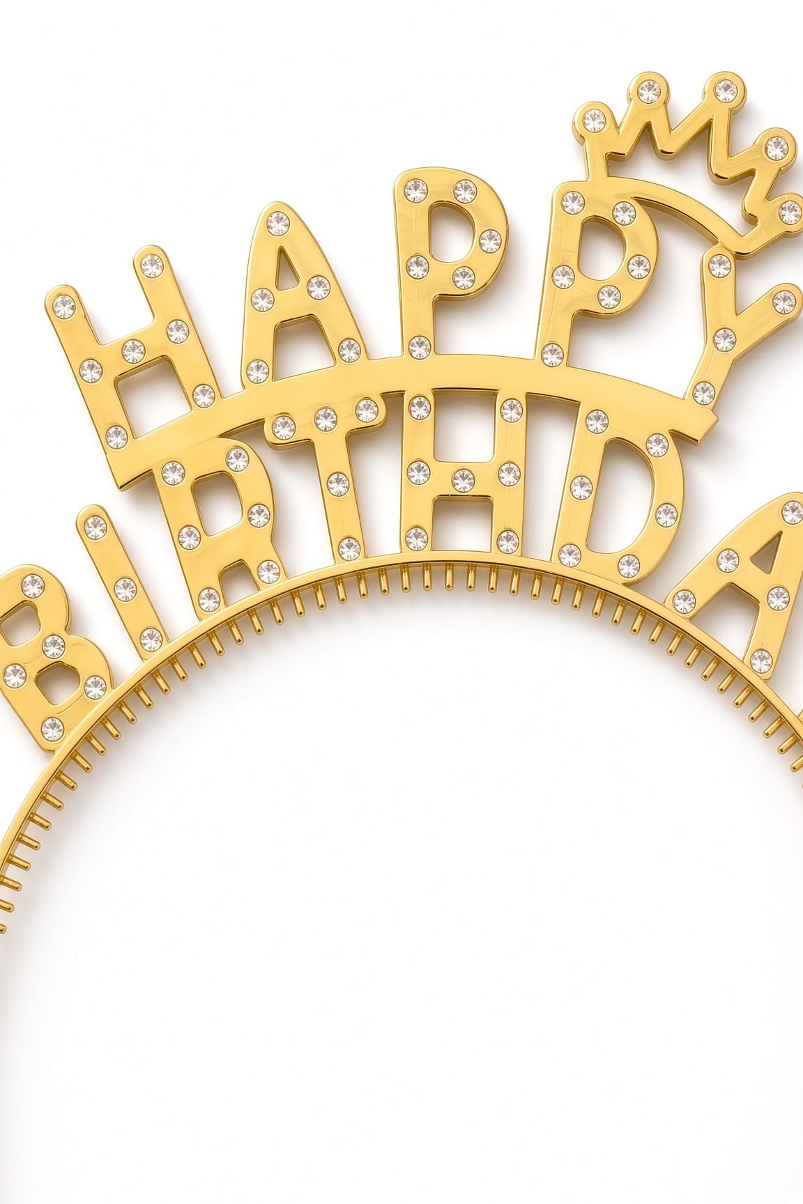 Happy Birthday Plastik Taç Gold Renk Taçlı Tasarım Doğum Günü Parti Kostüm Eğlence Aksesuarı