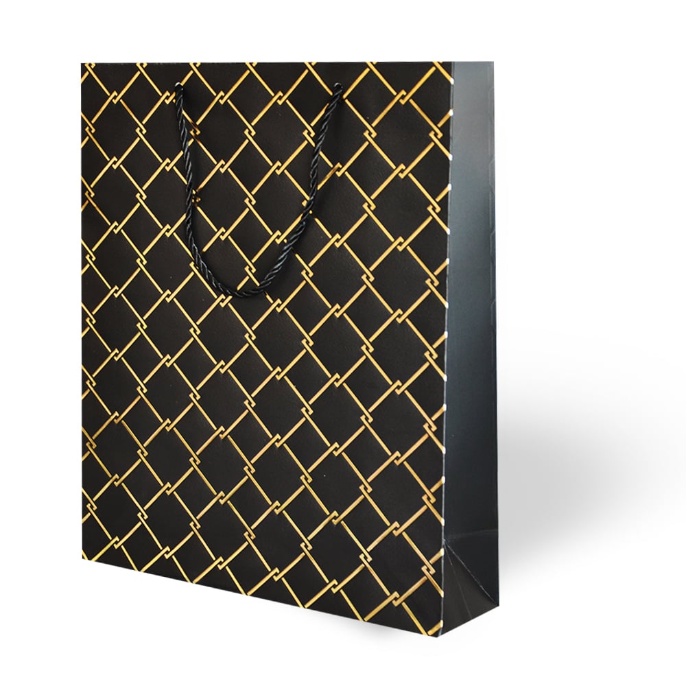 Hediyelik Geometrik dese.26x32x10cm siyah varaklı