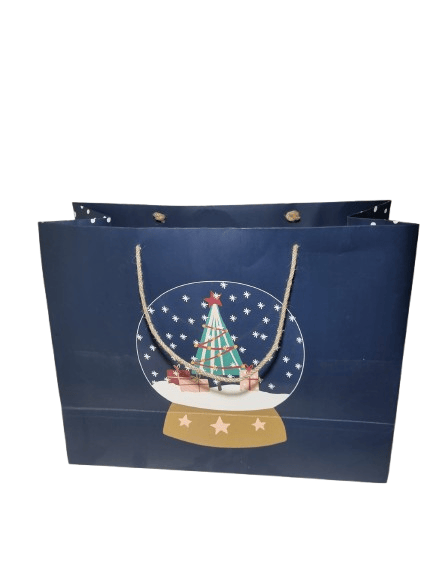 Hediyelik Yılbaşı Çanta Snowglobe B6 Çanta 44X34X18cm Çam Ağaçlı Lüks Model