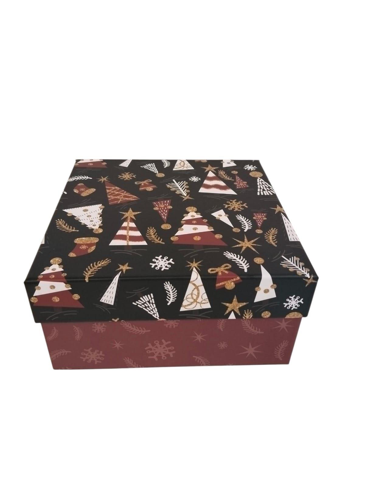 Hediyelık Yılbaşı Kare Kutu Fable 20X20cm  NO:5   
