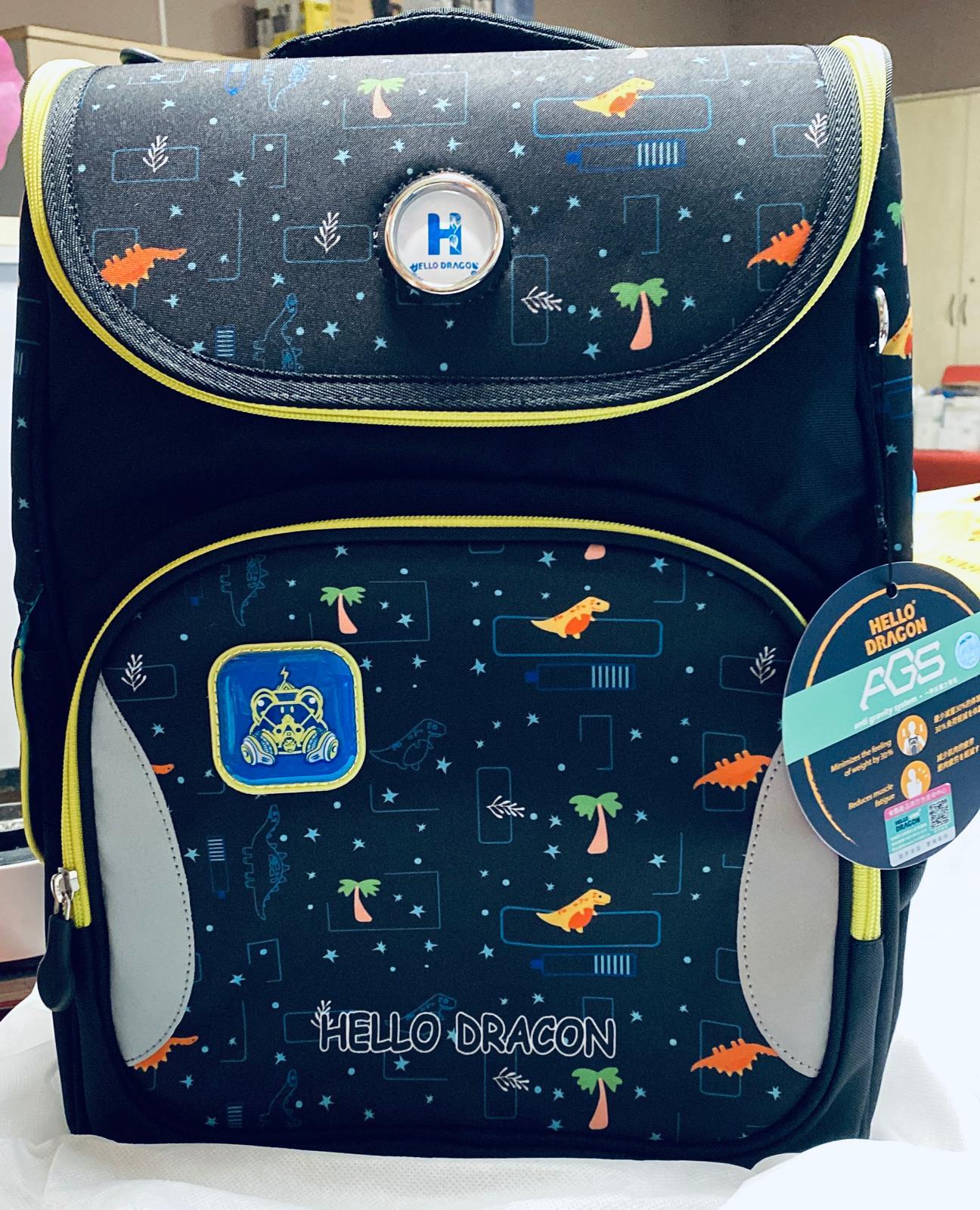 Hello Dragon 2025 model yeni seri Okul Çantası Model 16 Siyah CN0043 Ags sistem Süspansiyonlu ağırlık hissettirmeyen çanta