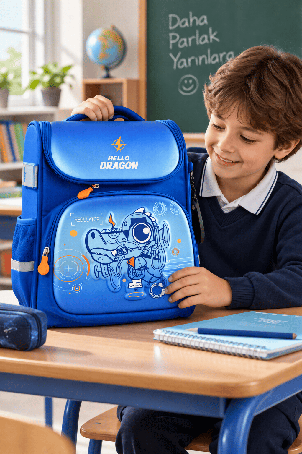 Hello Dragon Okul Çantası Mod 8 Light BlueNpb21036L