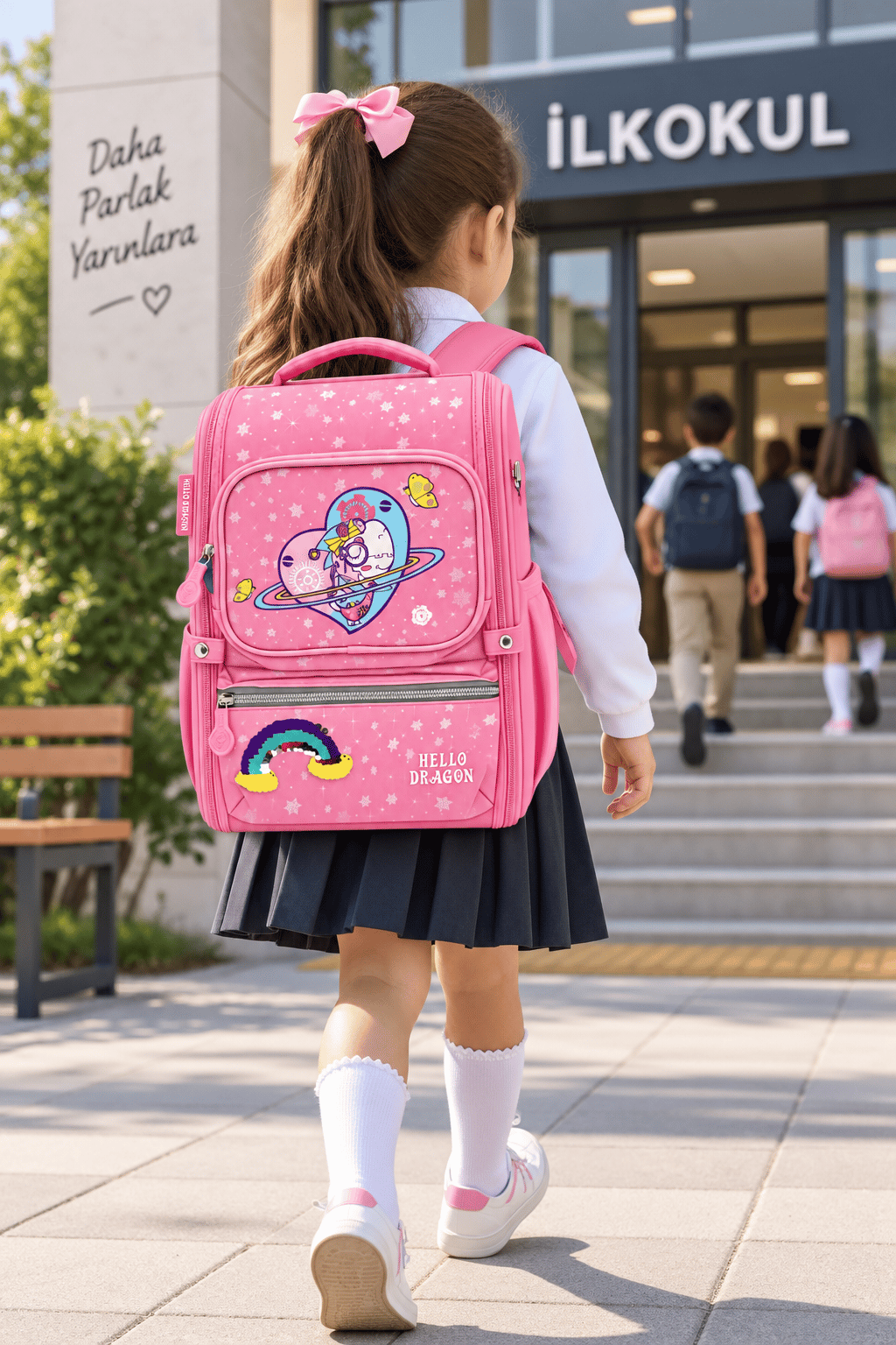 Hello Dragon Okul Çantası Model 18 Pembe CN0045