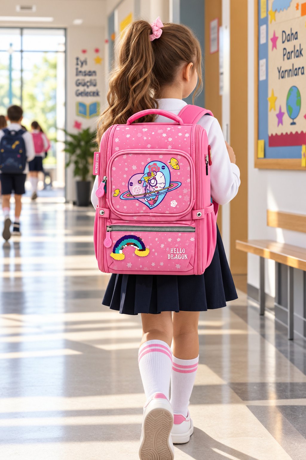 Hello Dragon Okul Çantası Model 18 Pembe CN0045