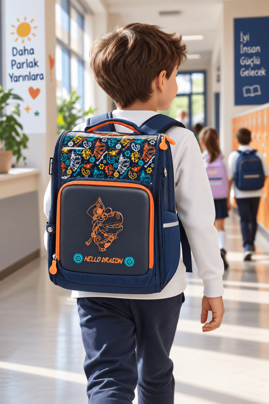 Hello Dragon Okul Çantası Model 7 Blue CN0014