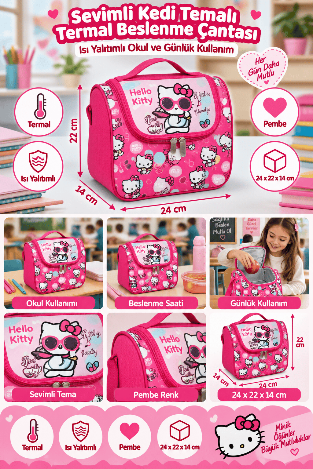 Hello Kitty Beslenme Çantası 3245