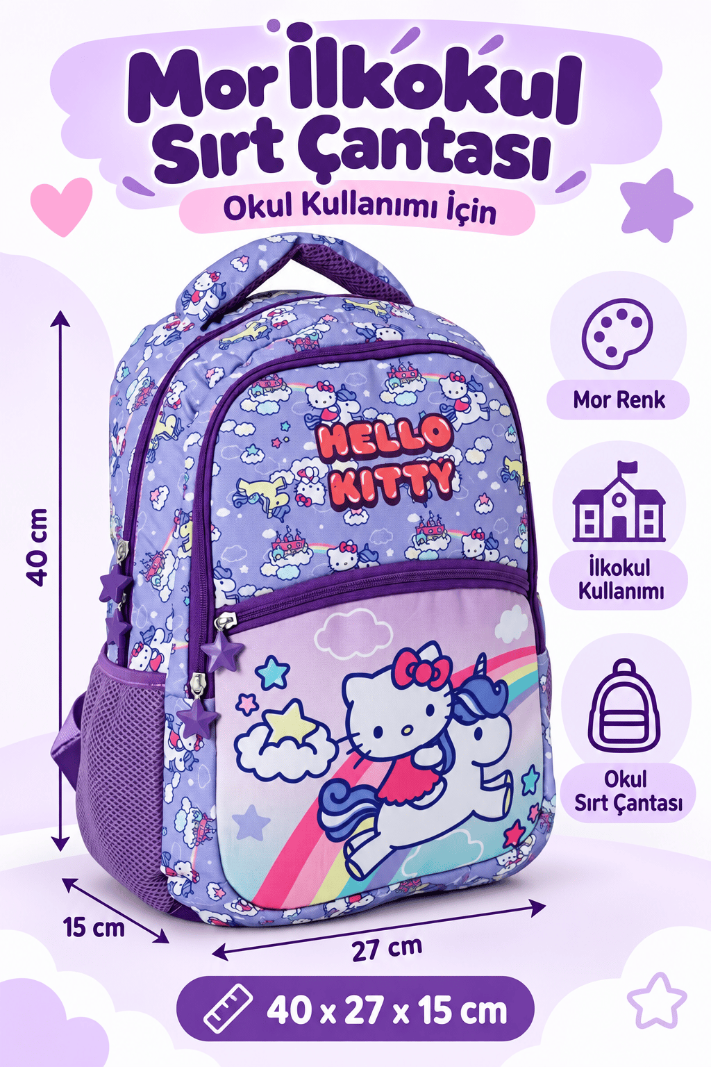 Hello Kitty Okulu Çantası 2215-9