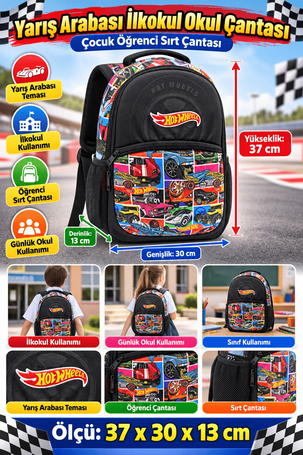HOT WHEELS Okul çantası 2599-9