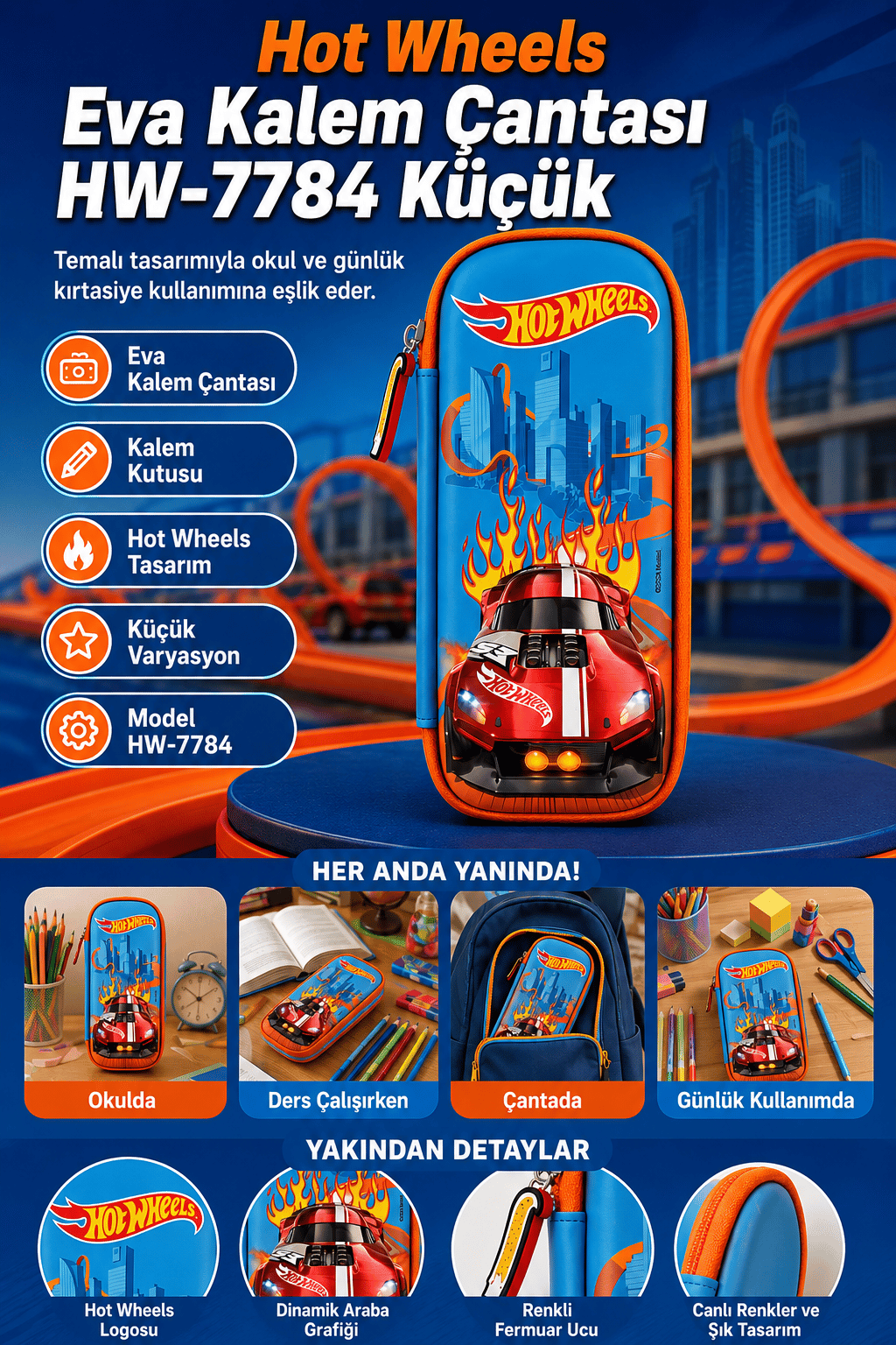 Hotwheels eva kalem çantası HW-7784-KÜÇÜK