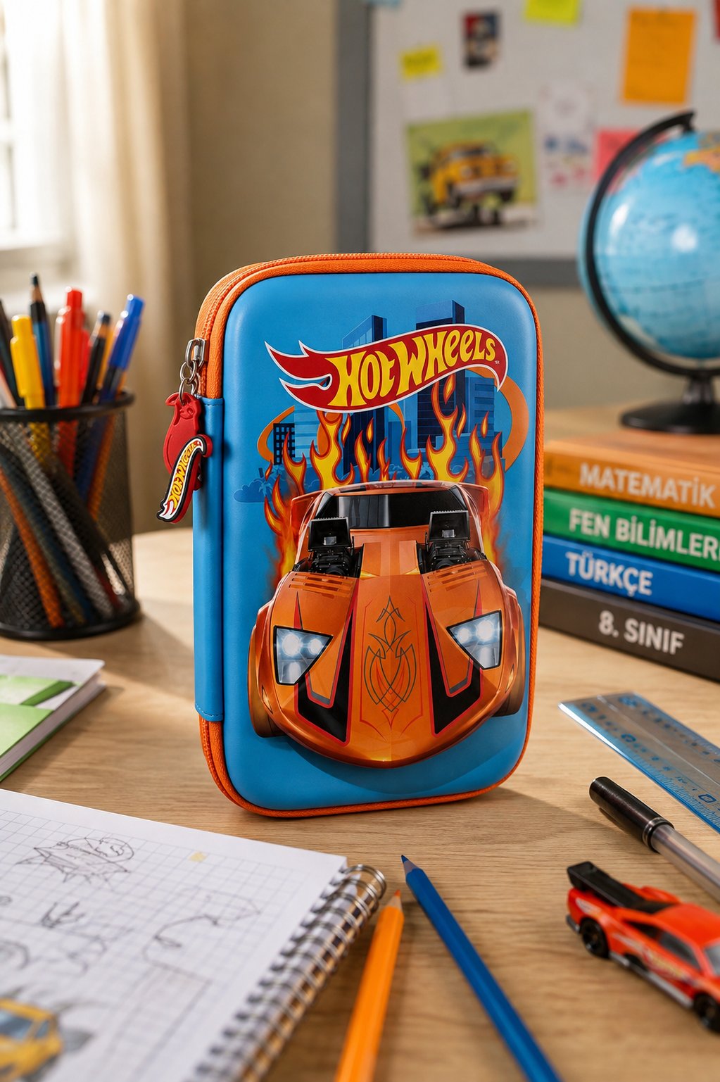 Hotwheels eva kalem çantası HW-7785-BÜYÜK turuncu