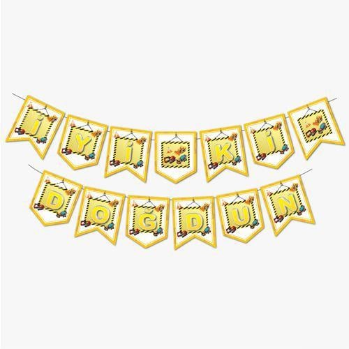 İnşaat Temalı İYİKİ DOĞDUN yazısı 190cm kırlangıç