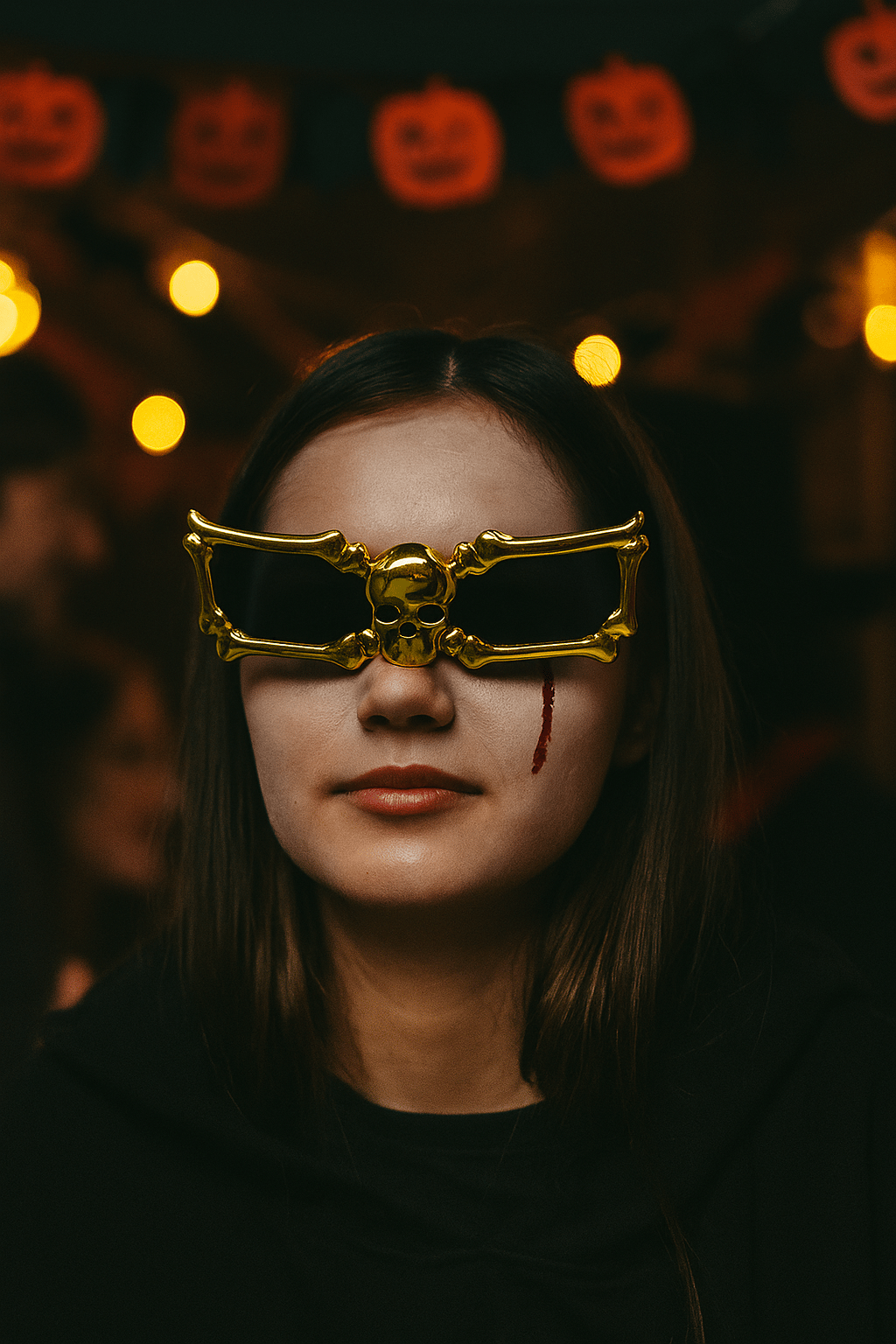 İskelet Kemik Temalı Altın Parti Gözlüğü