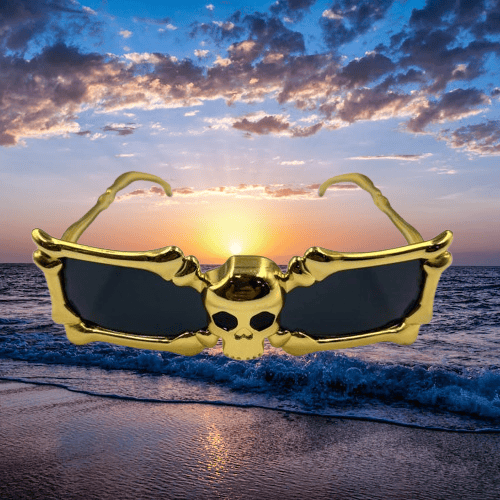 İskelet Kemik Temalı Altın Parti Gözlüğü