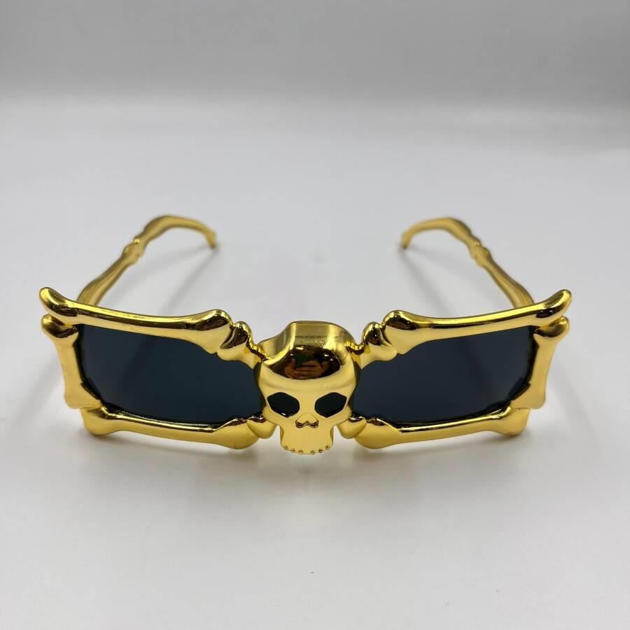 İskelet Kemik Temalı Altın Parti Gözlüğü