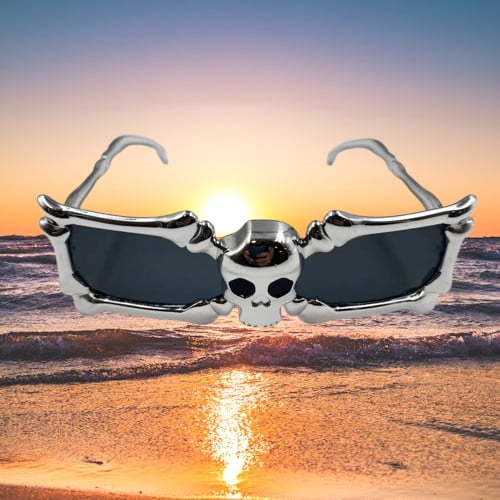 İskelet Kemik Temalı Gümüş Parti Gözlüğü