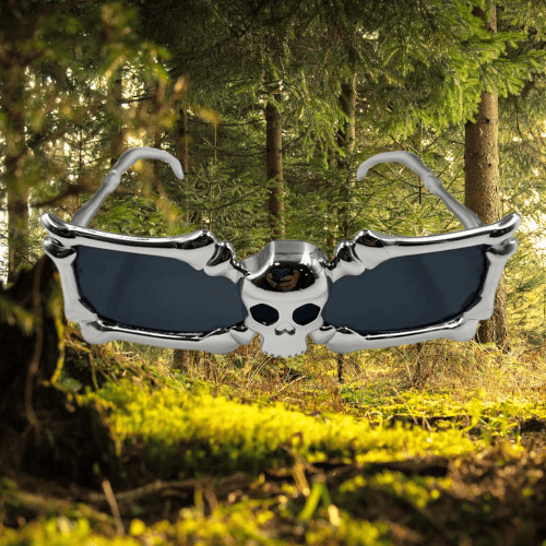 İskelet Kemik Temalı Gümüş Parti Gözlüğü