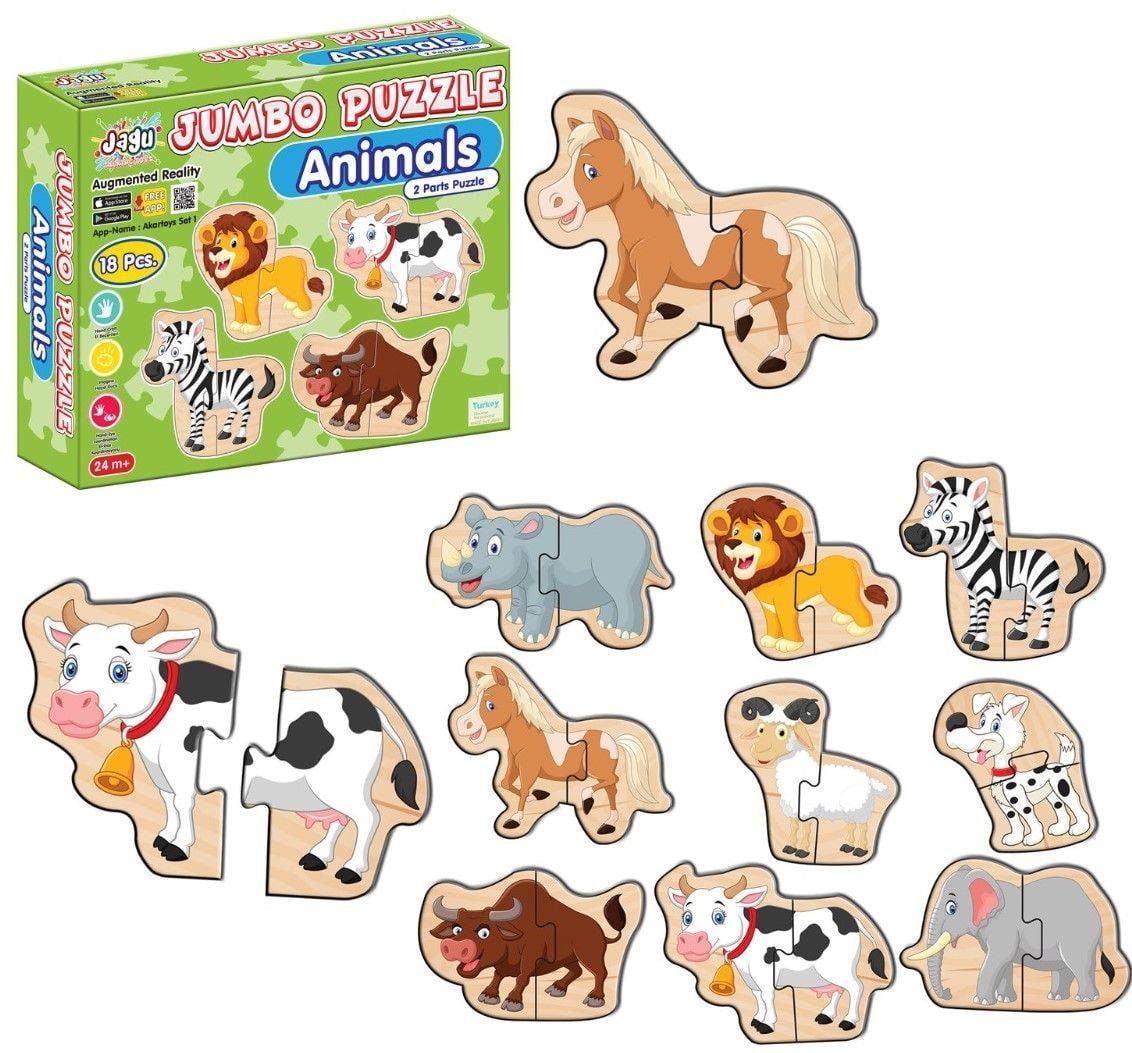 Jagu 2 Parçalı Jumbo Puzzle Hayvanlar 18 Parça
