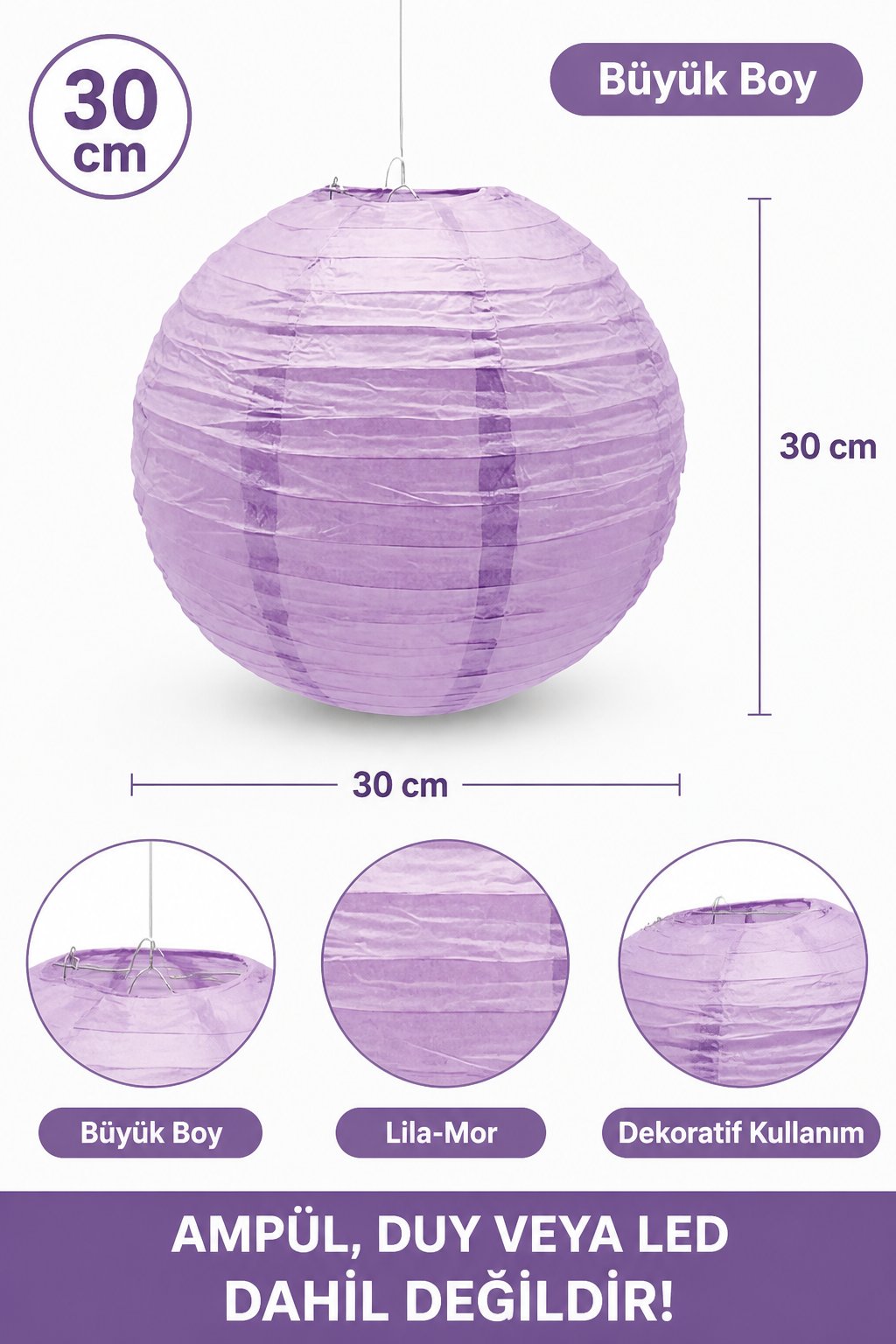 Japon Feneri büyük LİLA-MOR 30cm