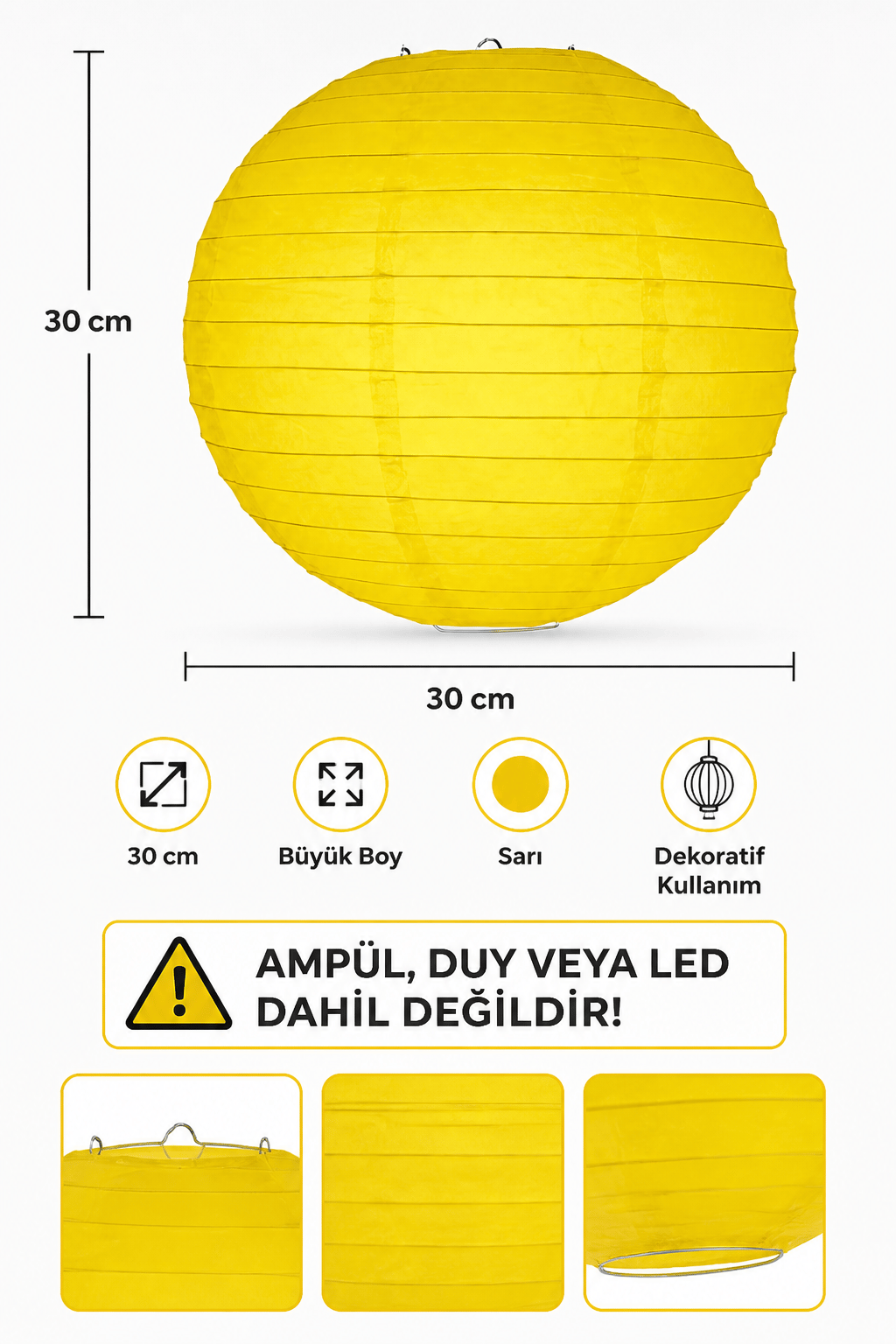 Japon Feneri büyük SARI 30cm