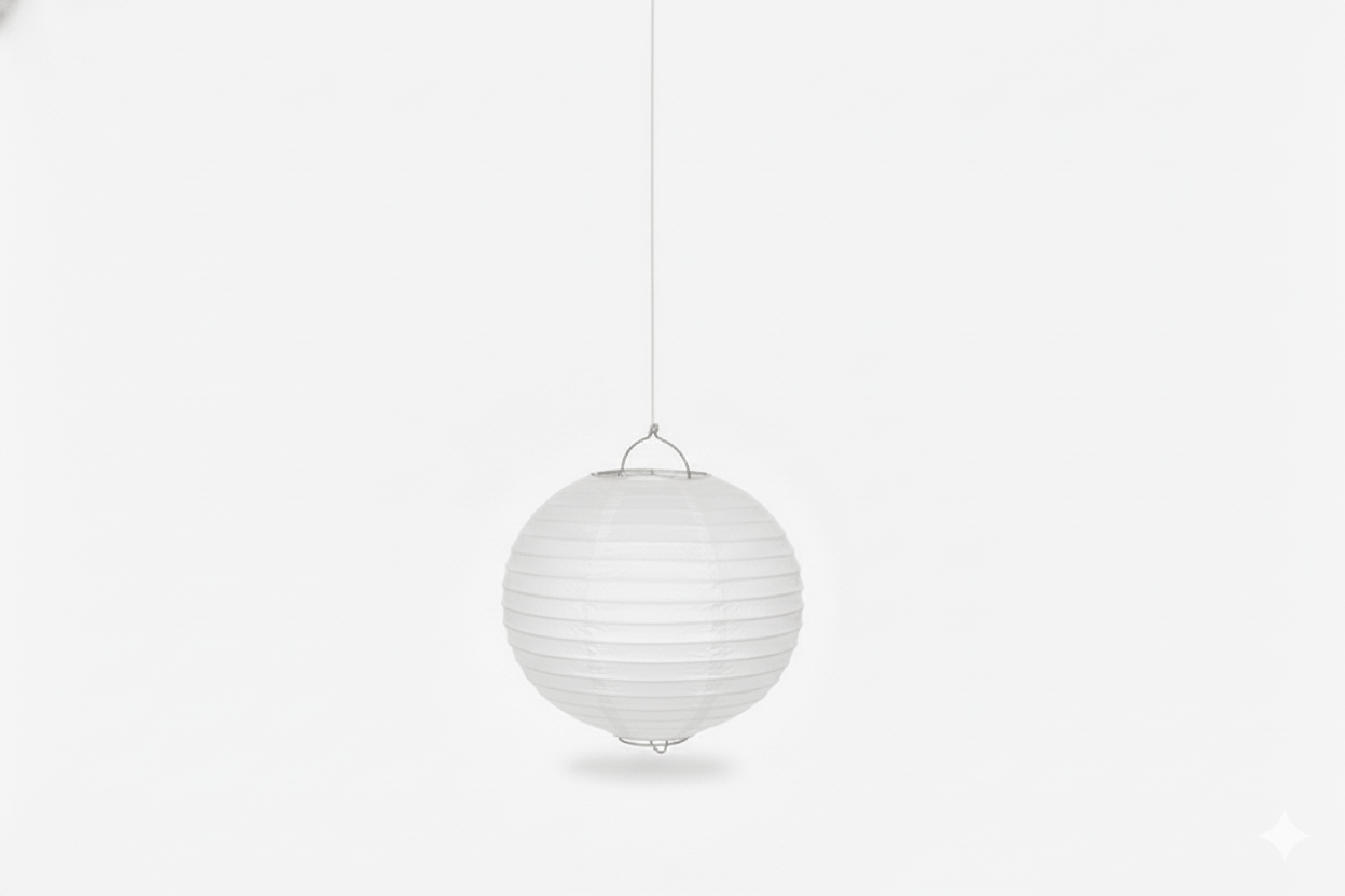 Japon Feneri-Çin Feneri küçük BEYAZ 20cm