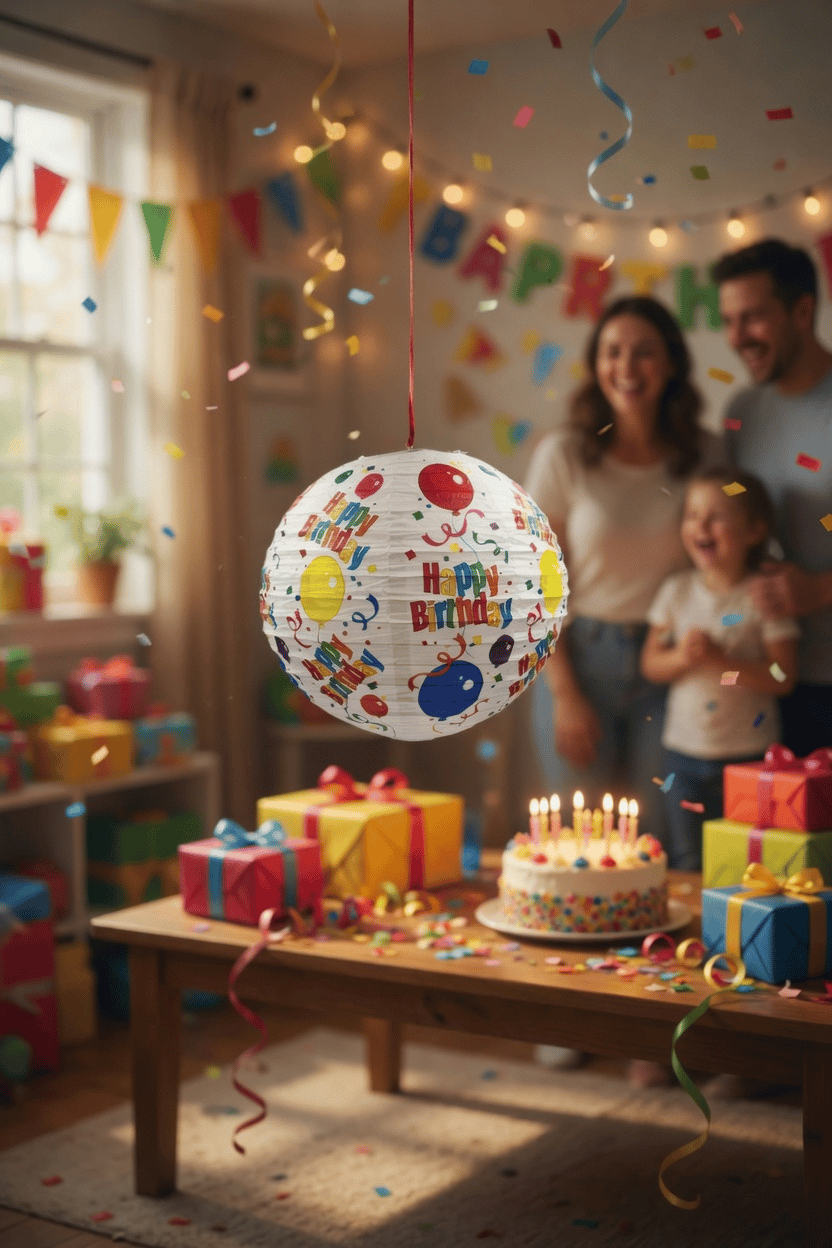 Japon Feneri Happy Birthday Baskılı Balon 25 cm Parti Doğum Günü Süs Dekoru