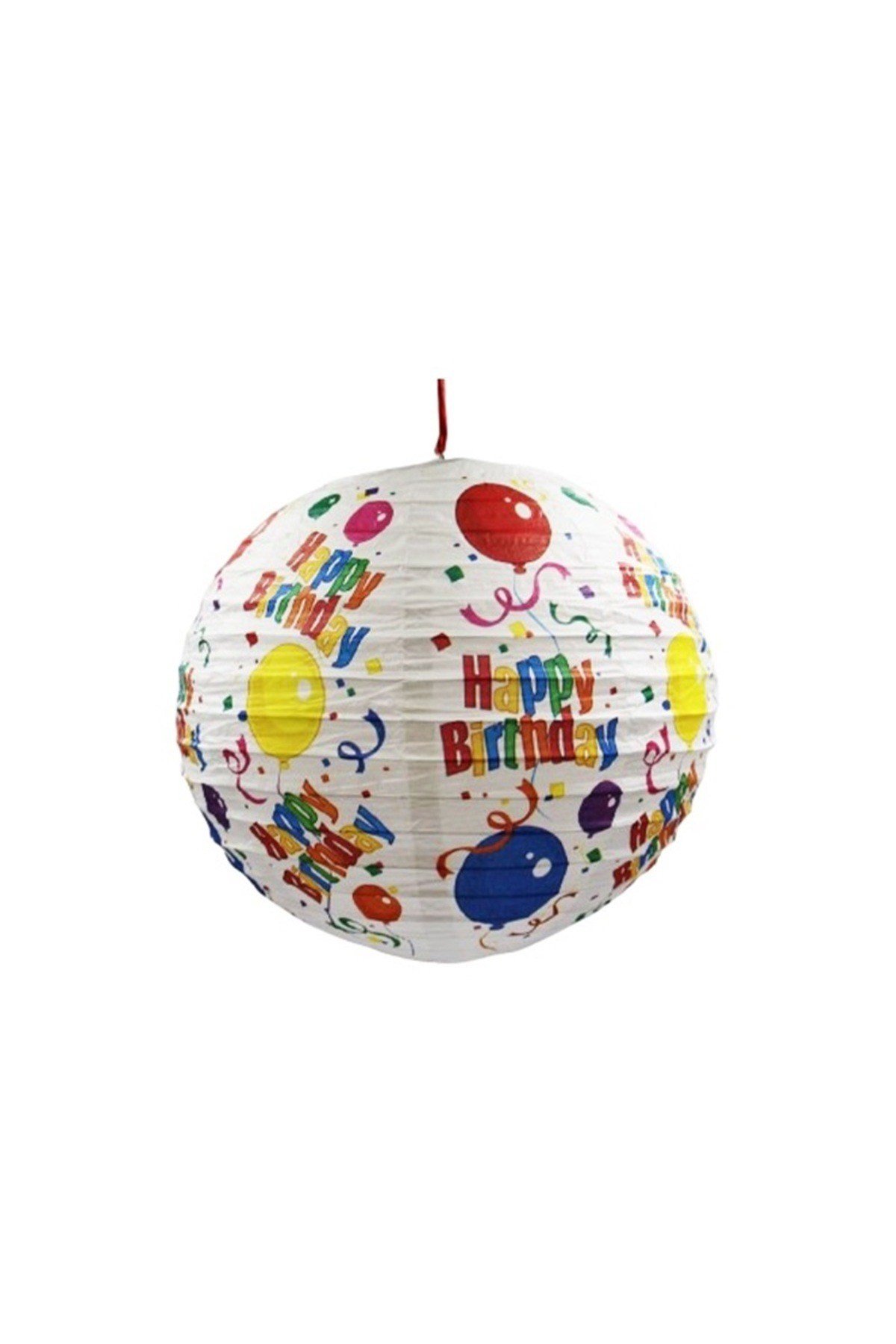 Japon Feneri Happy Birthday Baskılı Balon 25 cm Parti Doğum Günü Süs Dekoru