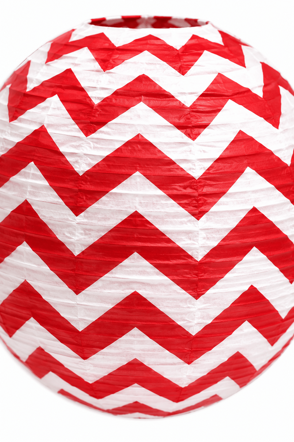 Japon Feneri Zigzag Desenli Kağıt Fener Kırmızı 30 cm