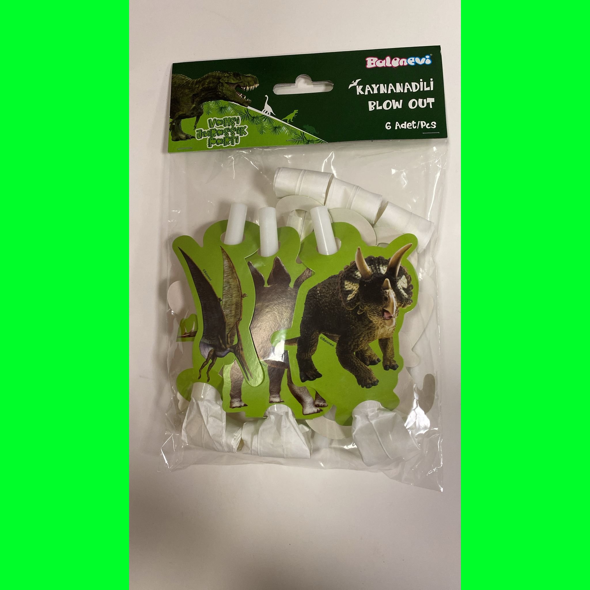 Jurassic park kaynana dili, parti düdüğü,(6lı paket) uzayan parti düdüğü,uzat çek düdük