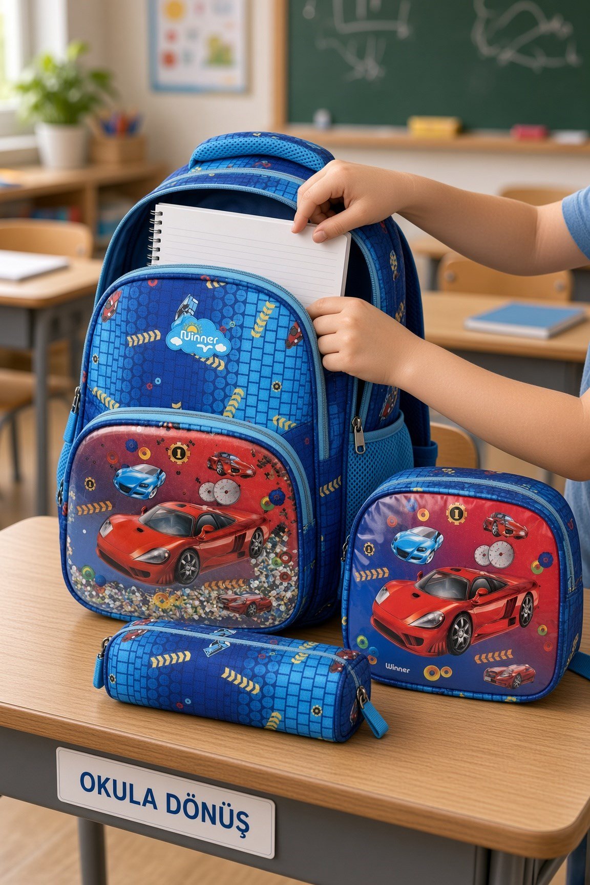 Kabartmal 3lü SET Beslenme+okul+Kale Çan ARABA1370