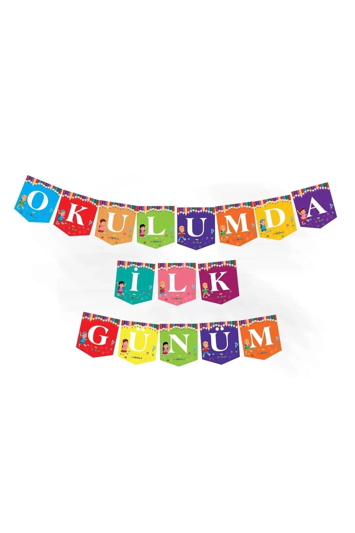 Kağıt banner OKULUMDA İK GÜNÜM rengarenk