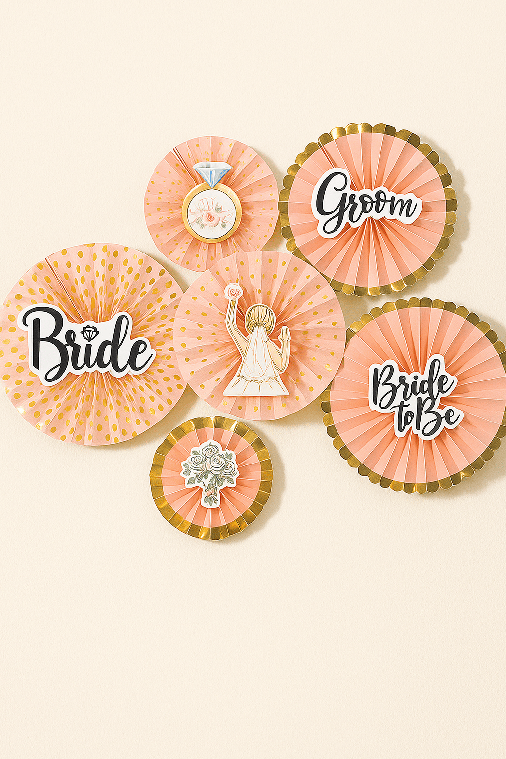 Kağıt Yelpaze Bride Bekarlığa Veda Partisi Varaklı 6 lı Yelpaze süs