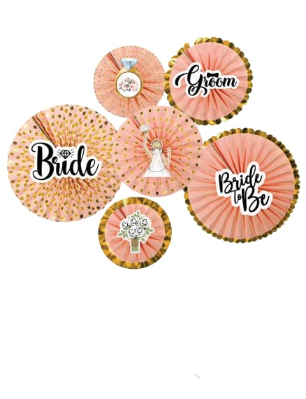 Kağıt Yelpaze Bride Bekarlığa Veda Partisi Varaklı 6 lı Yelpaze süs