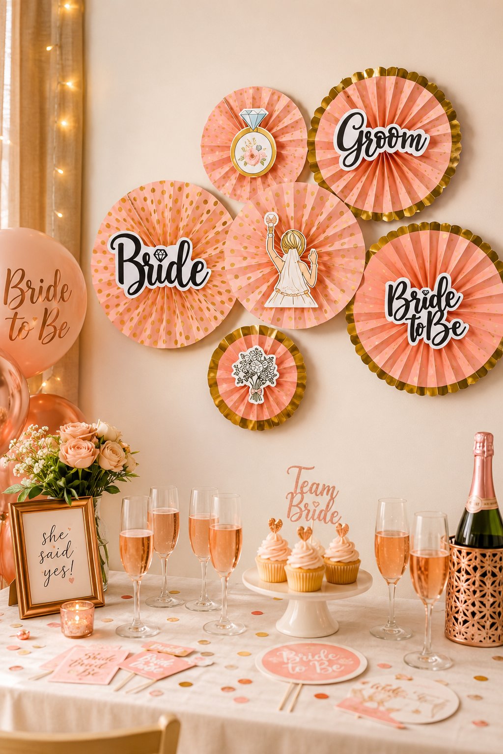 Kağıt Yelpaze Bride Bekarlığa Veda Partisi Varaklı 6 lı Yelpaze süsü Seti