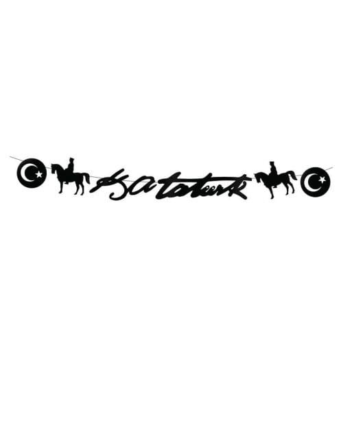 Kaligrafi Banner Kemal Atatürk Siyah