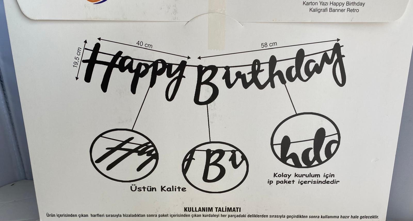 Kaligrafik El yazısı Happy Birthday RETRO El yazıs