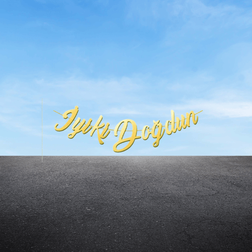 Kaligrafik El yazısı İyi ki Doğdun Gold-Altın Renkli El yazısı Doğum Dünü Banner 22x100