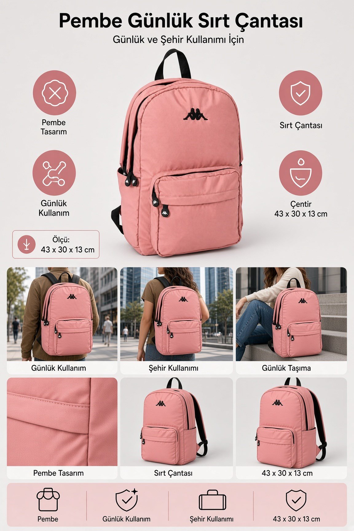 Kappa Pembe Sırt Çantası 2320