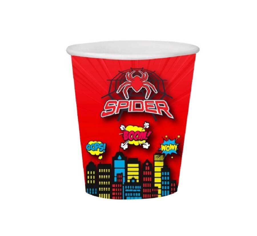 Karton Bardak Spider Örümcek Adam Temalı 8 li bardak                       