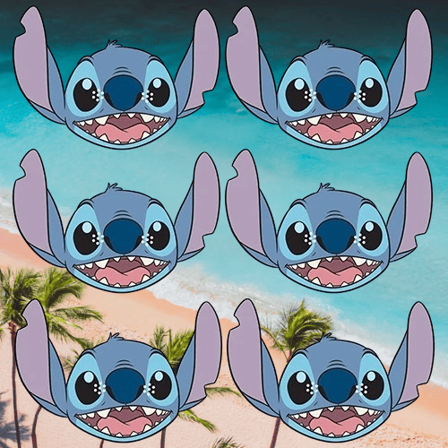 Karton Maske STİTCH Temalı karton maske 6 lı Paket Lilo nun Stitch Karekteri Sadece Maske
