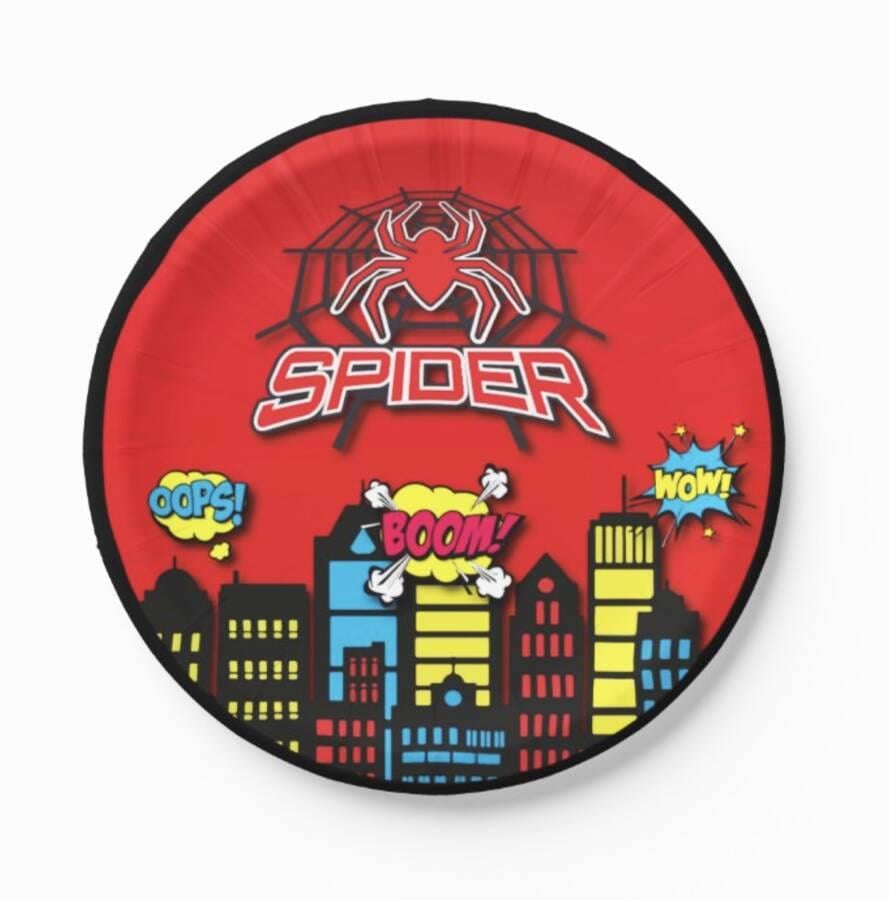Karton Tabak Spiderman Örümcek adam 8li parti tabağı
