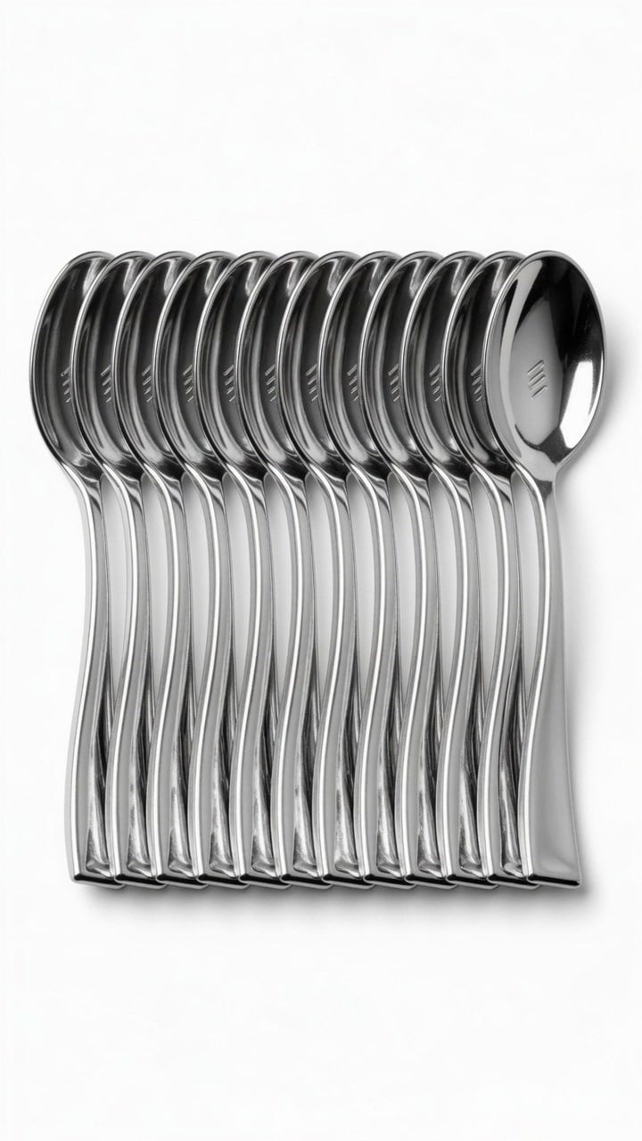 Kaşık Metal Görünümlü 12 Parça Plastik